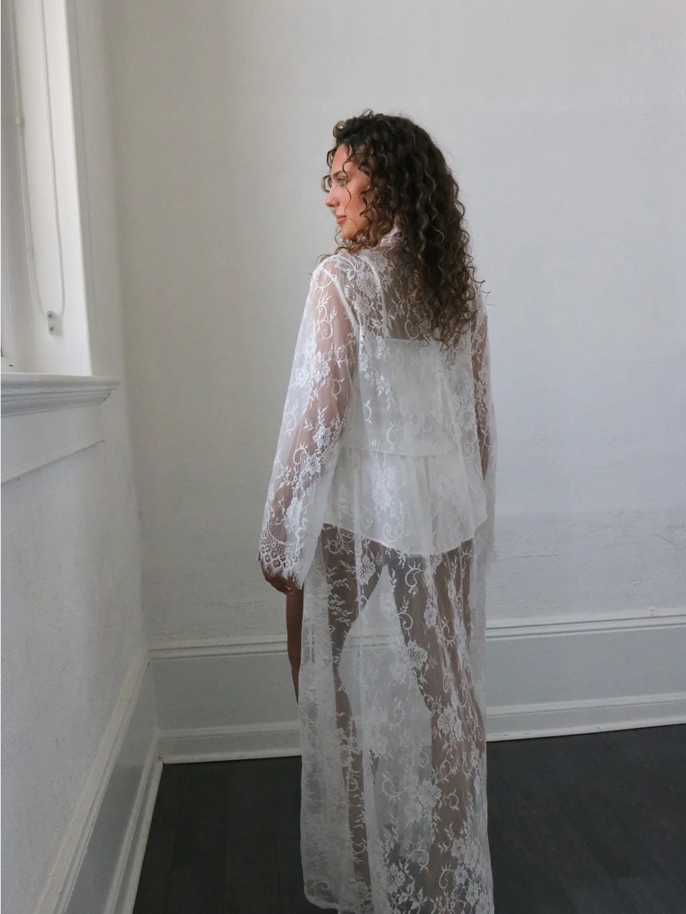 Waverles Lace Long Robe - Picture 2 of 2